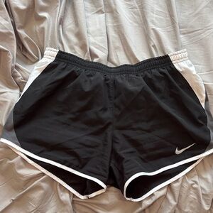 Nike Women's Black and White Athletic Shorts